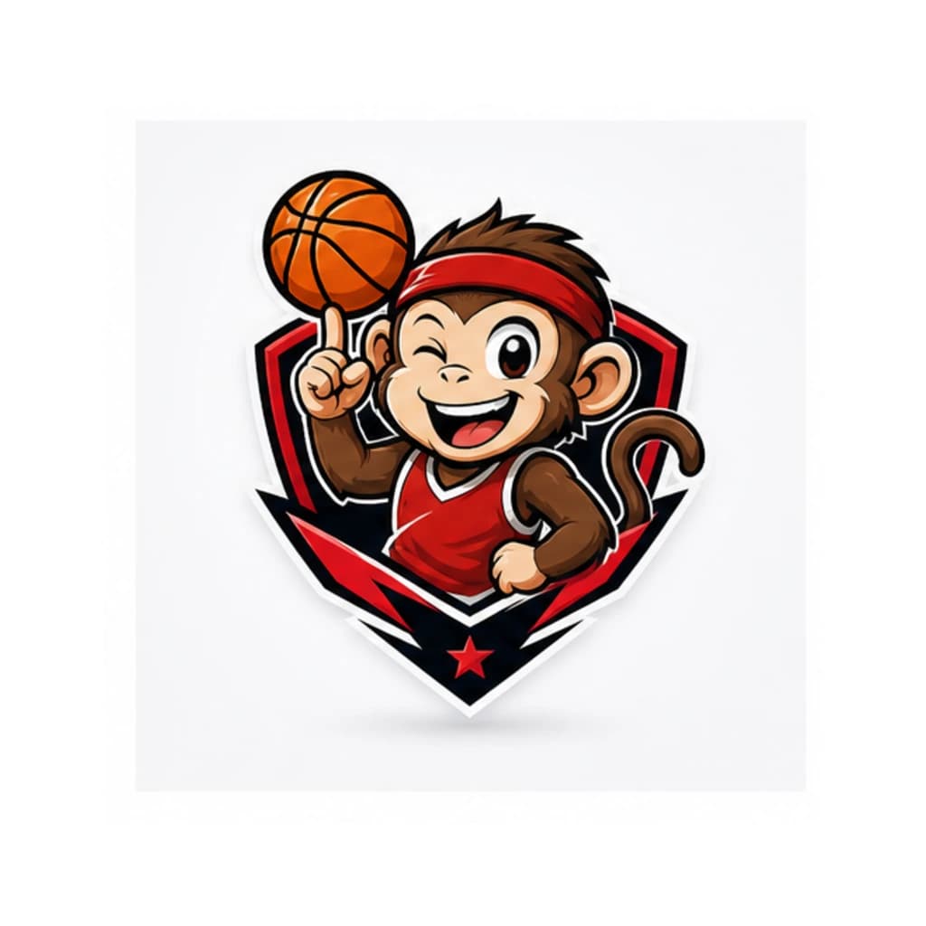 Logo Bóng Rổ Đẹp Hình Khỉ Đáng Yêu