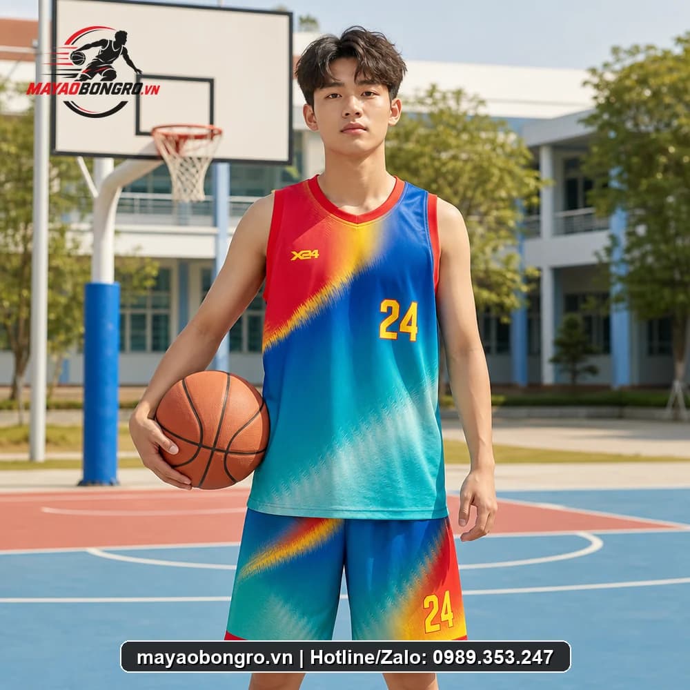 Mẫu bóng rổ T Shirt Lux cho học sinh trung học phổ thông, người lớn.