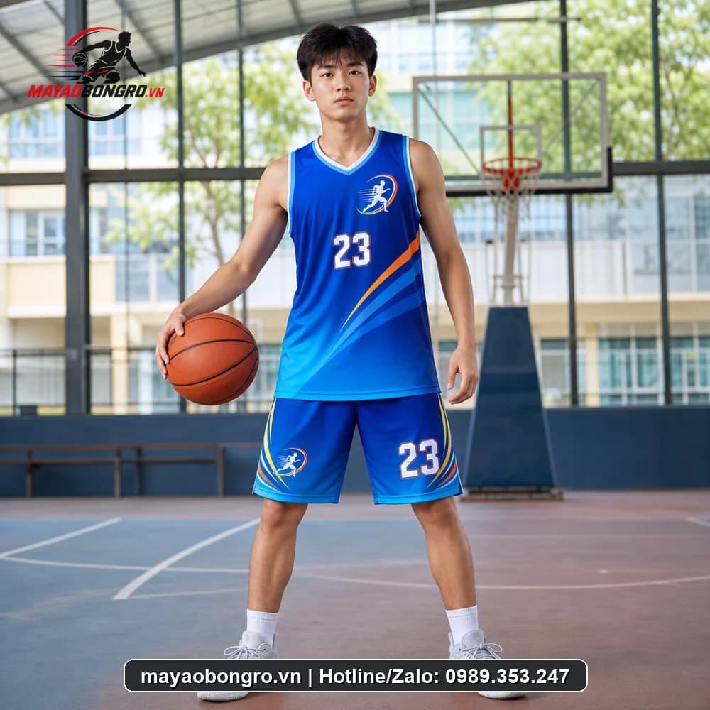 Mẫu bóng rổ Logo cao cấp cho học sinh trung học phổ thông, người lớn.