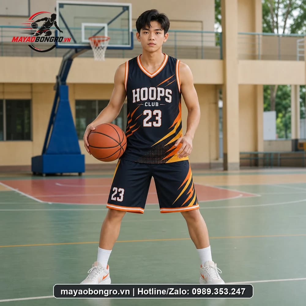 Mẫu bóng rổ Logo Club Sport cho học sinh trung học phổ thông, người lớn.