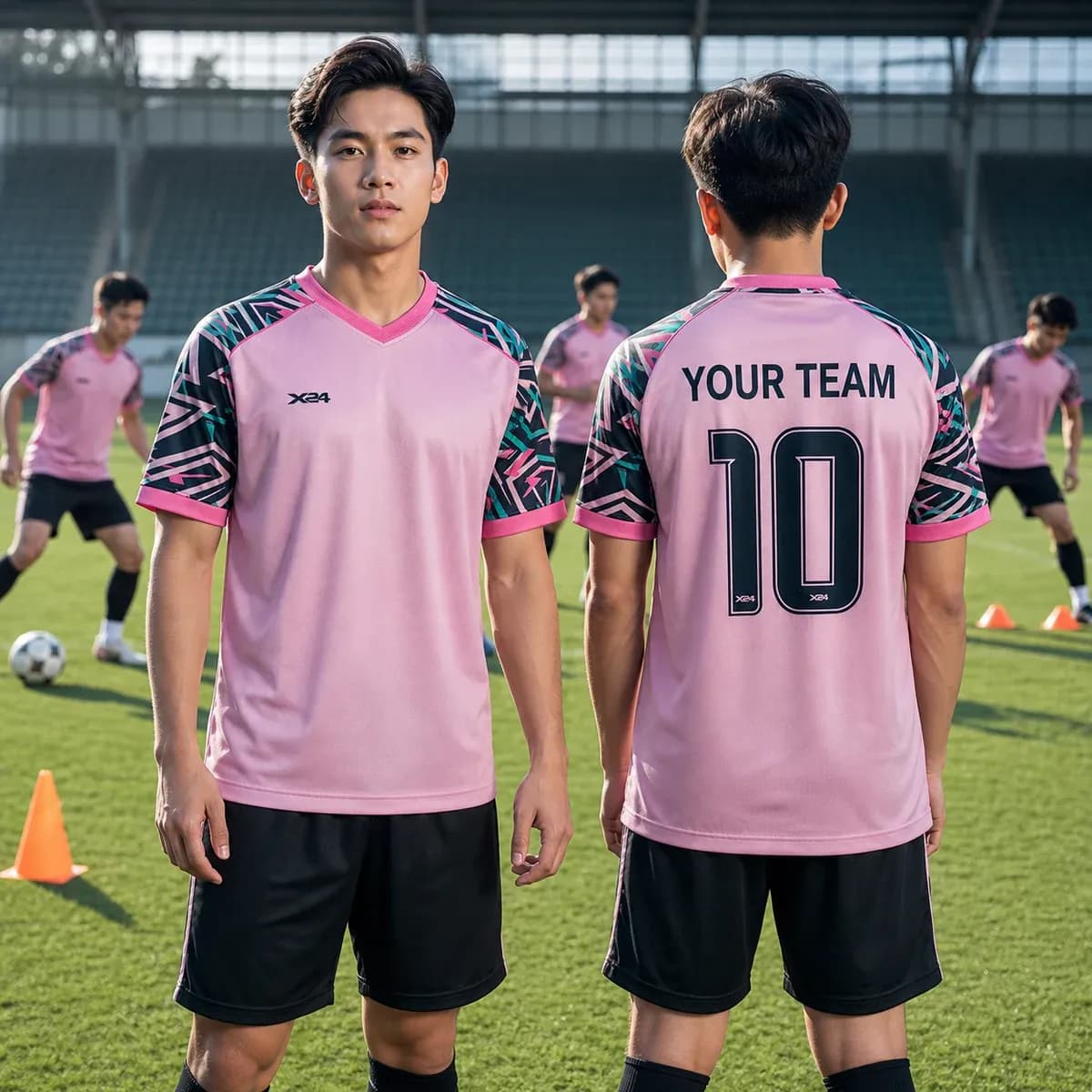 Áo Thể Thao X24 Sports Màu Hồng Pastel Năng Động – Mã X24-SRC-BD-3781