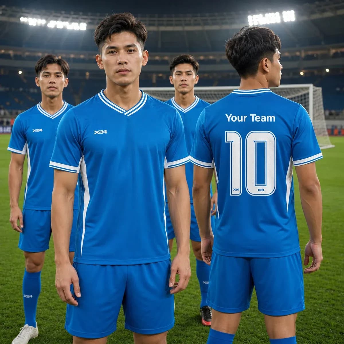 Áo bóng đá VANTA xanh bích viền trắng – X24 Sports – Mã X24-SRC-BD-3784