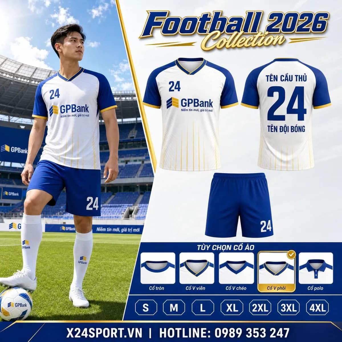 Áo bóng đá ngân hàng GPBank 2026 – Mã X24-MABD-GPB-001