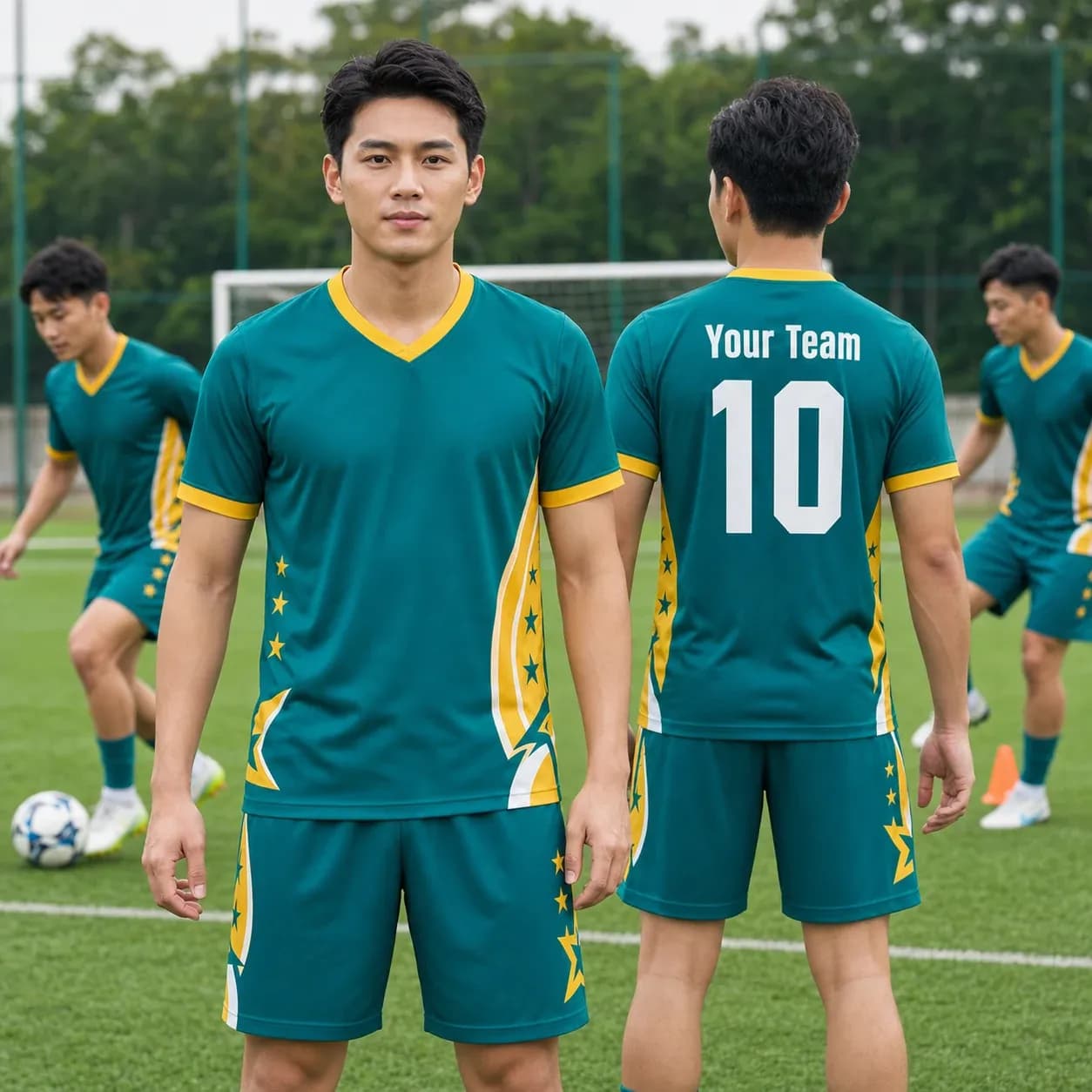 Áo bóng đá người lớn mẫu thiết kế riêng màu Xanh lá – Mã X24-BD-DBX-ADULT-004