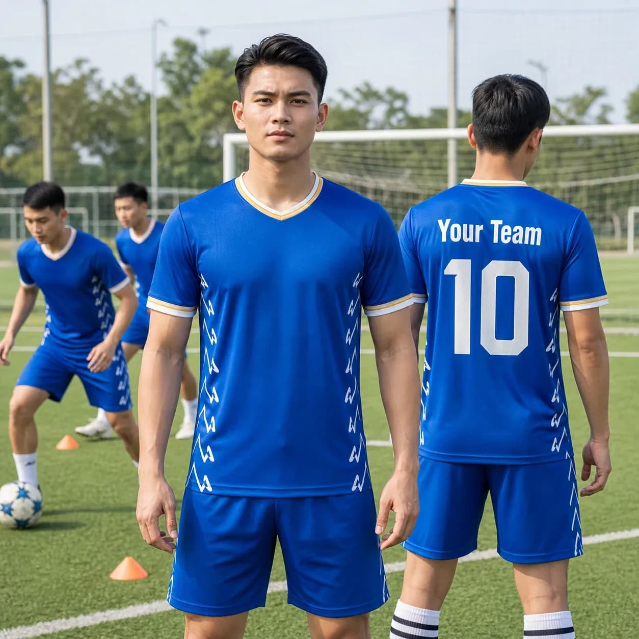 Áo bóng đá người lớn mẫu thiết kế riêng màu Xanh bích – Mã X24-BD-DBX-ADULT-008