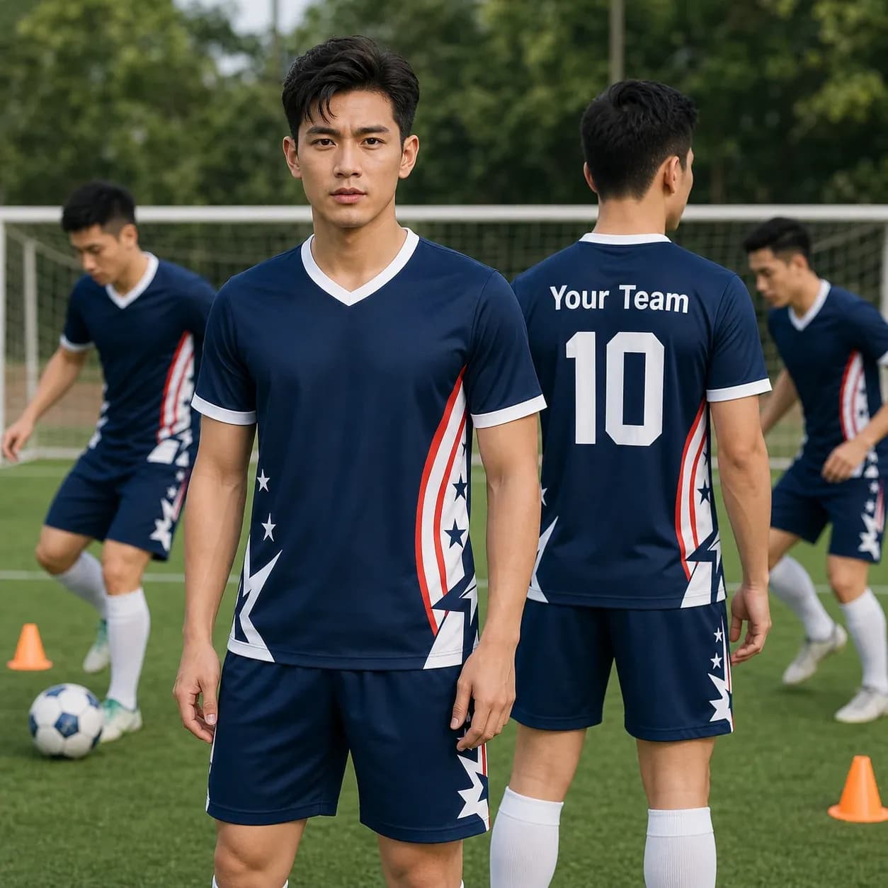Áo bóng đá người lớn mẫu thiết kế riêng màu Tím than – Mã X24-BD-DBX-ADULT-002