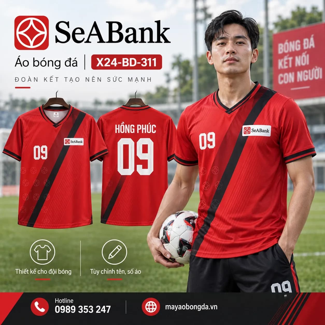 Áo bóng đá X24Sport SeABank họa tiết 02