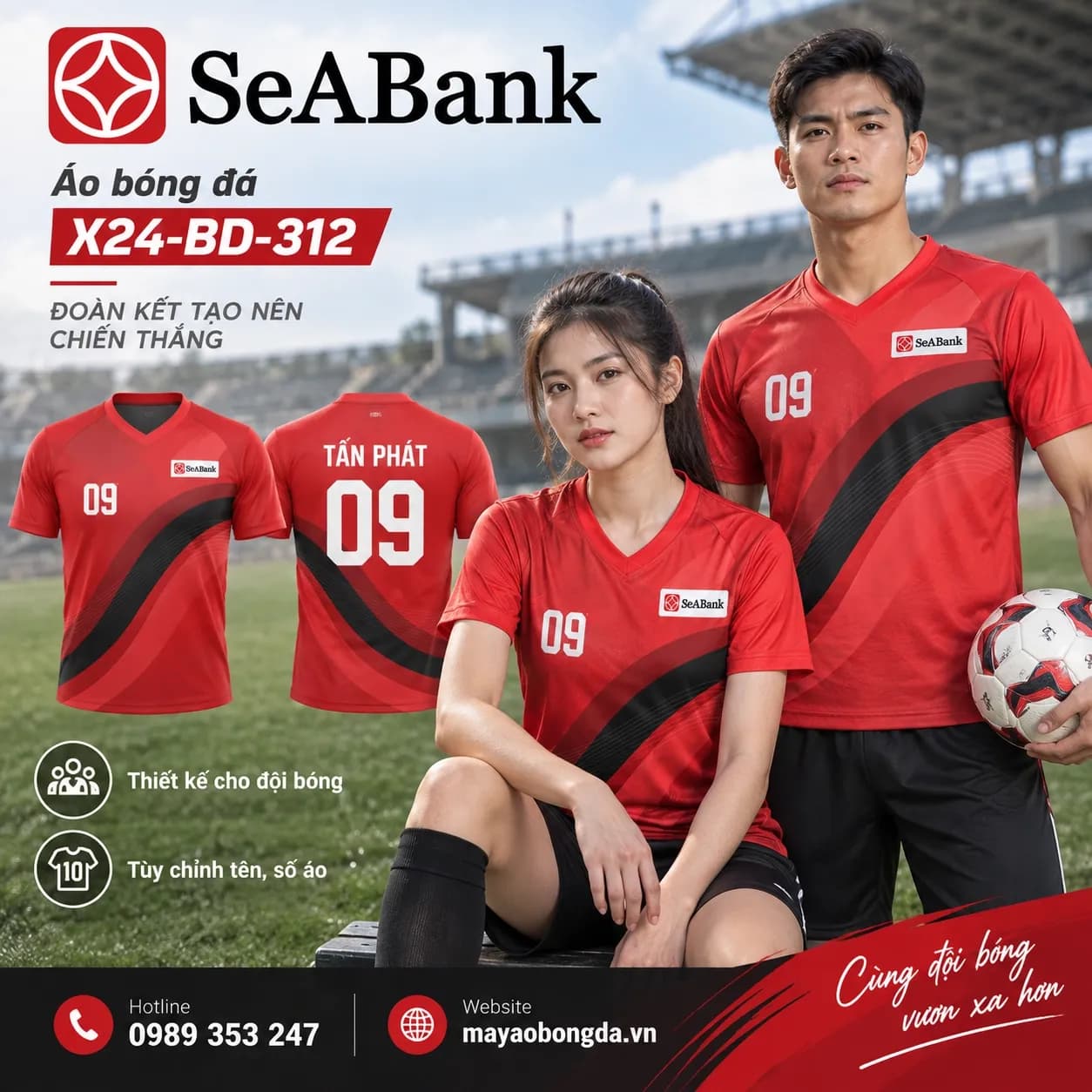 Áo bóng đá X24Sport SeABank họa tiết 03