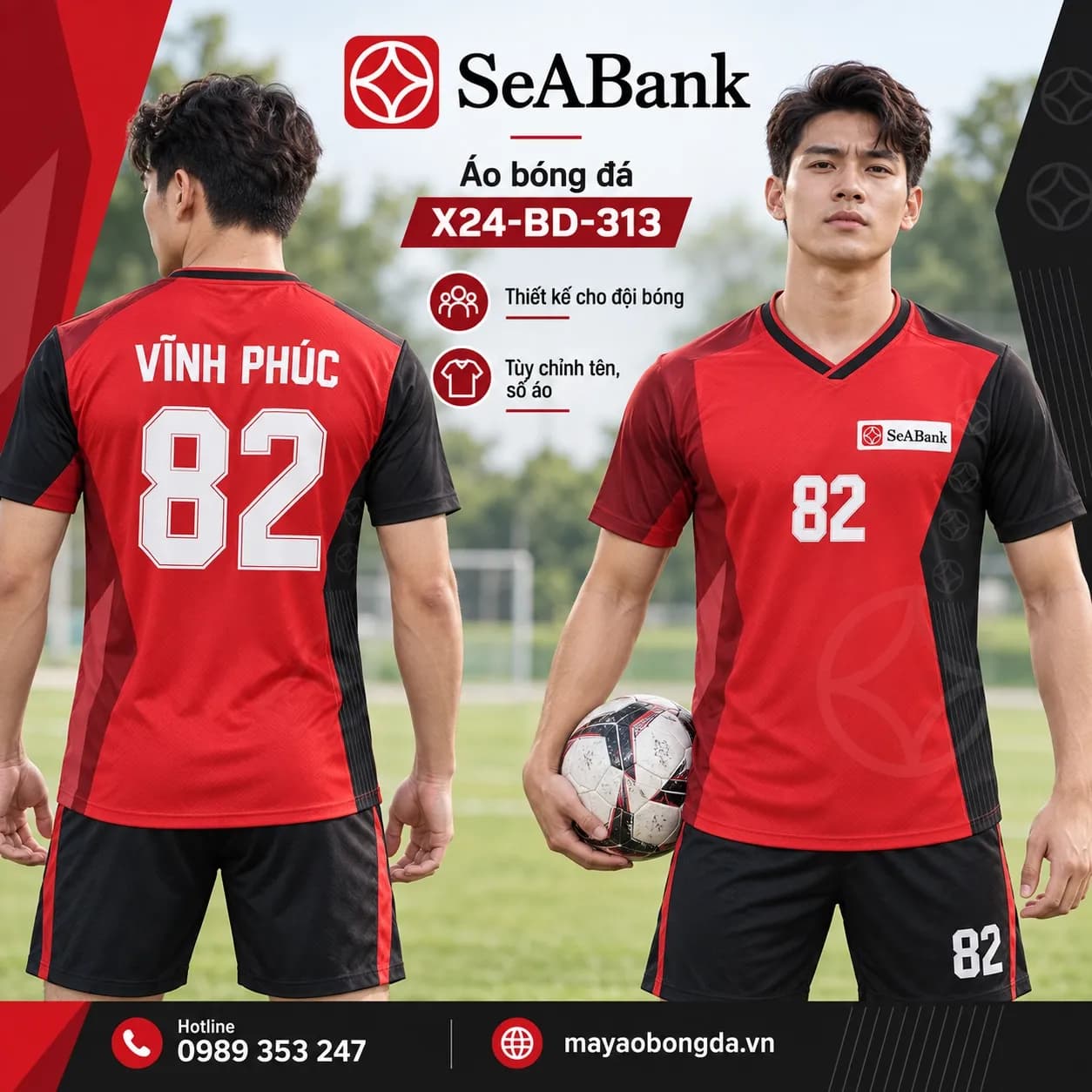 Áo bóng đá X24Sport SeABank họa tiết 04