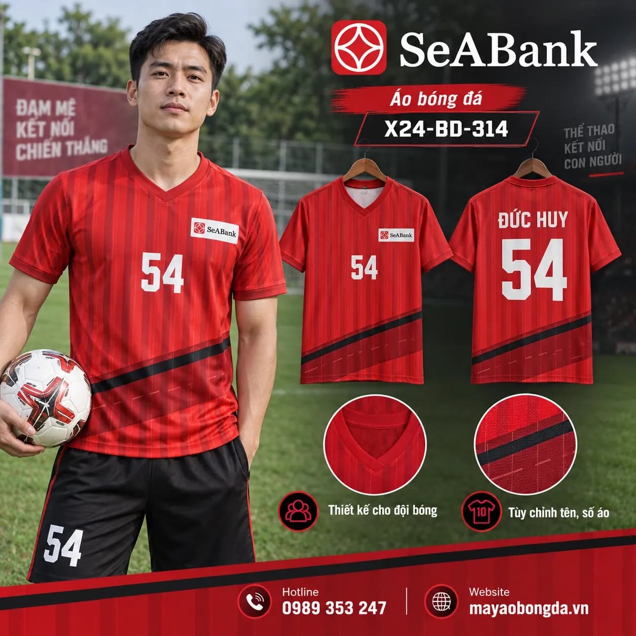 Áo bóng đá X24Sport SeABank họa tiết 05