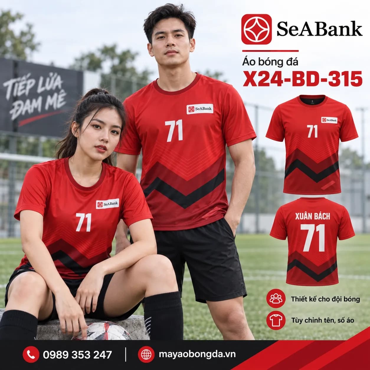 Áo bóng đá X24Sport SeABank họa tiết 06
