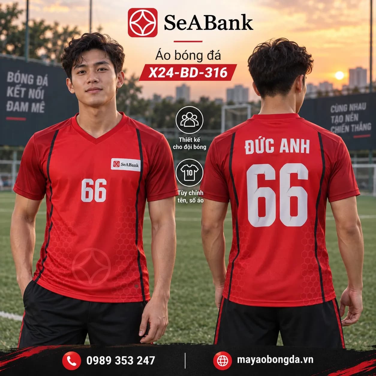 Áo bóng đá X24Sport SeABank họa tiết 07
