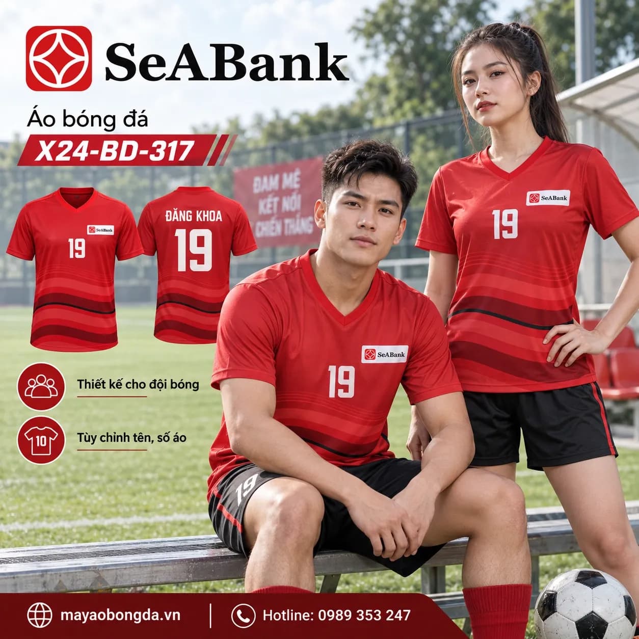 Áo bóng đá X24Sport SeABank họa tiết 08