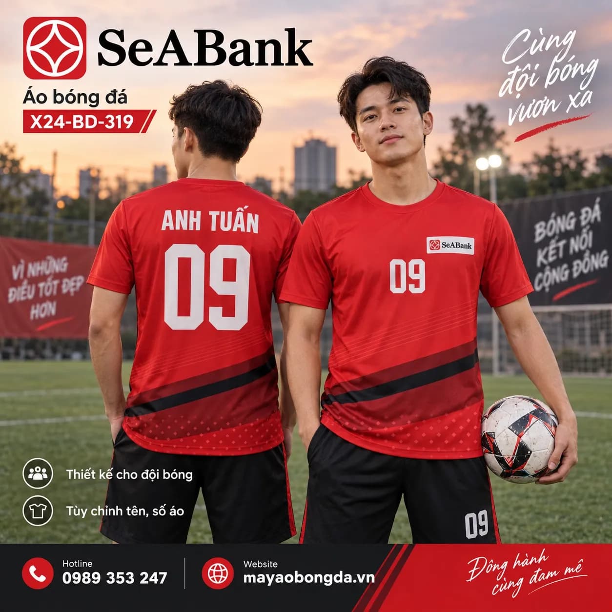 Áo bóng đá X24Sport SeABank họa tiết 10
