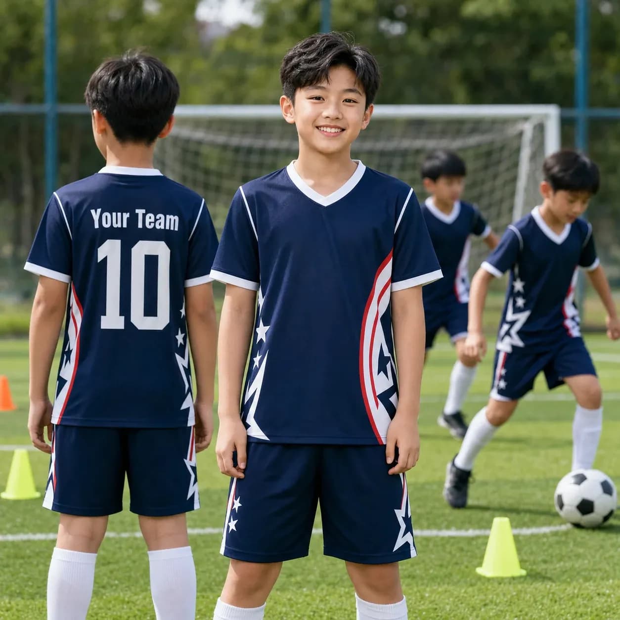 Áo bóng đá trẻ em mẫu thiết kế riêng màu Tím than – Mã X24-BD-DBX-KID-002
