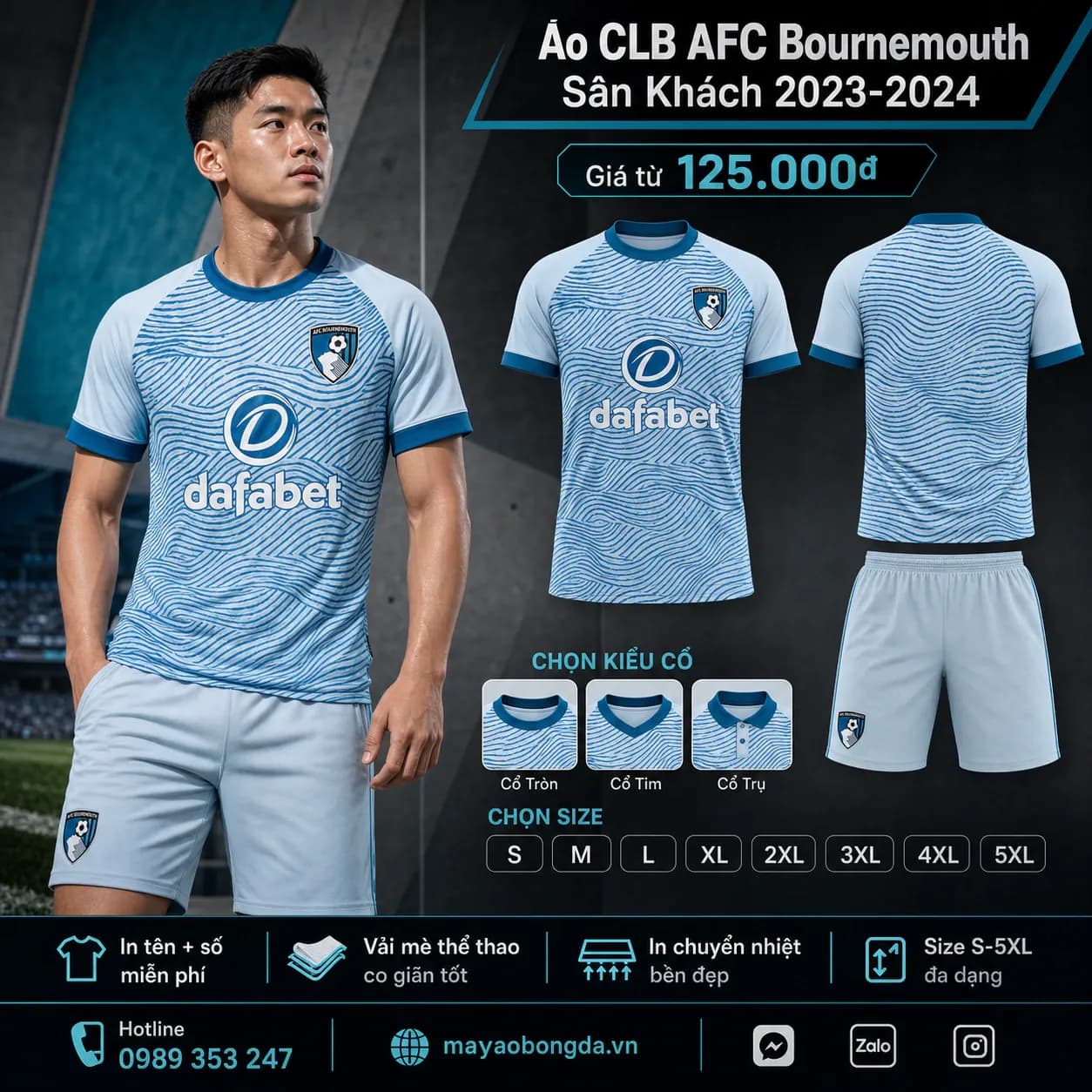 Áo CLB AFC Bournemouth Sân Khách 2023-2024 – Mã MBĐ-AO-CLB-AFC-BOURNEMOUTH-S-51A9D370