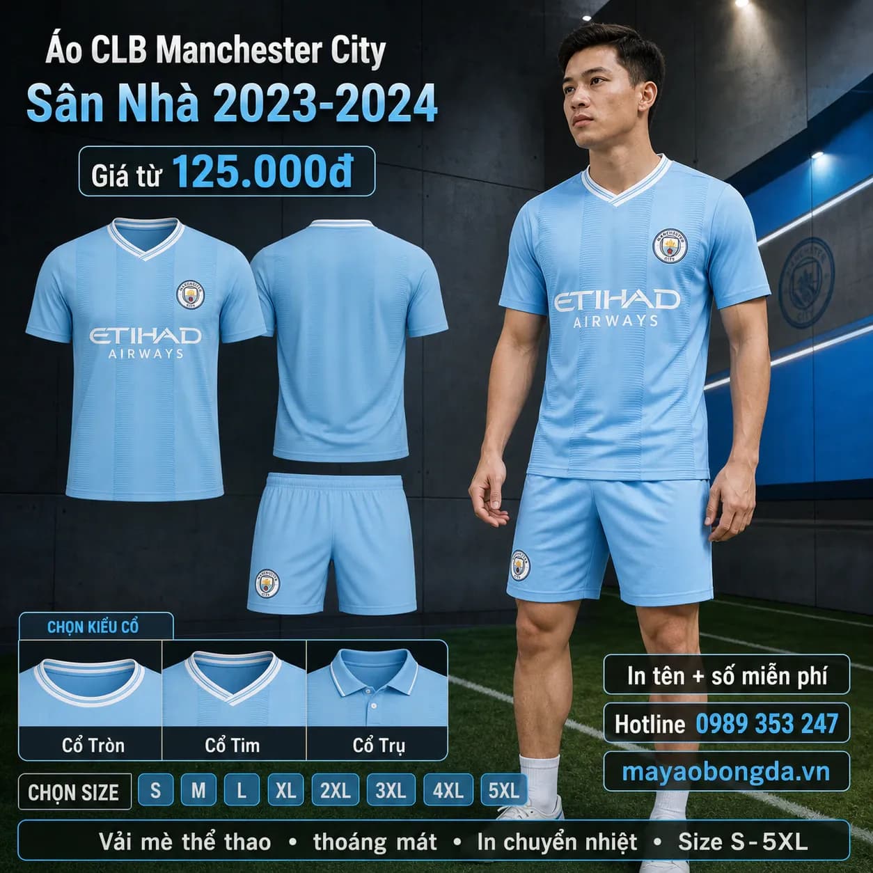 Áo CLB Manchester City Sân Nhà 2023-2024 – Mã MBĐ-AO-CLB-MANCHESTER-CITY-S-7429D289