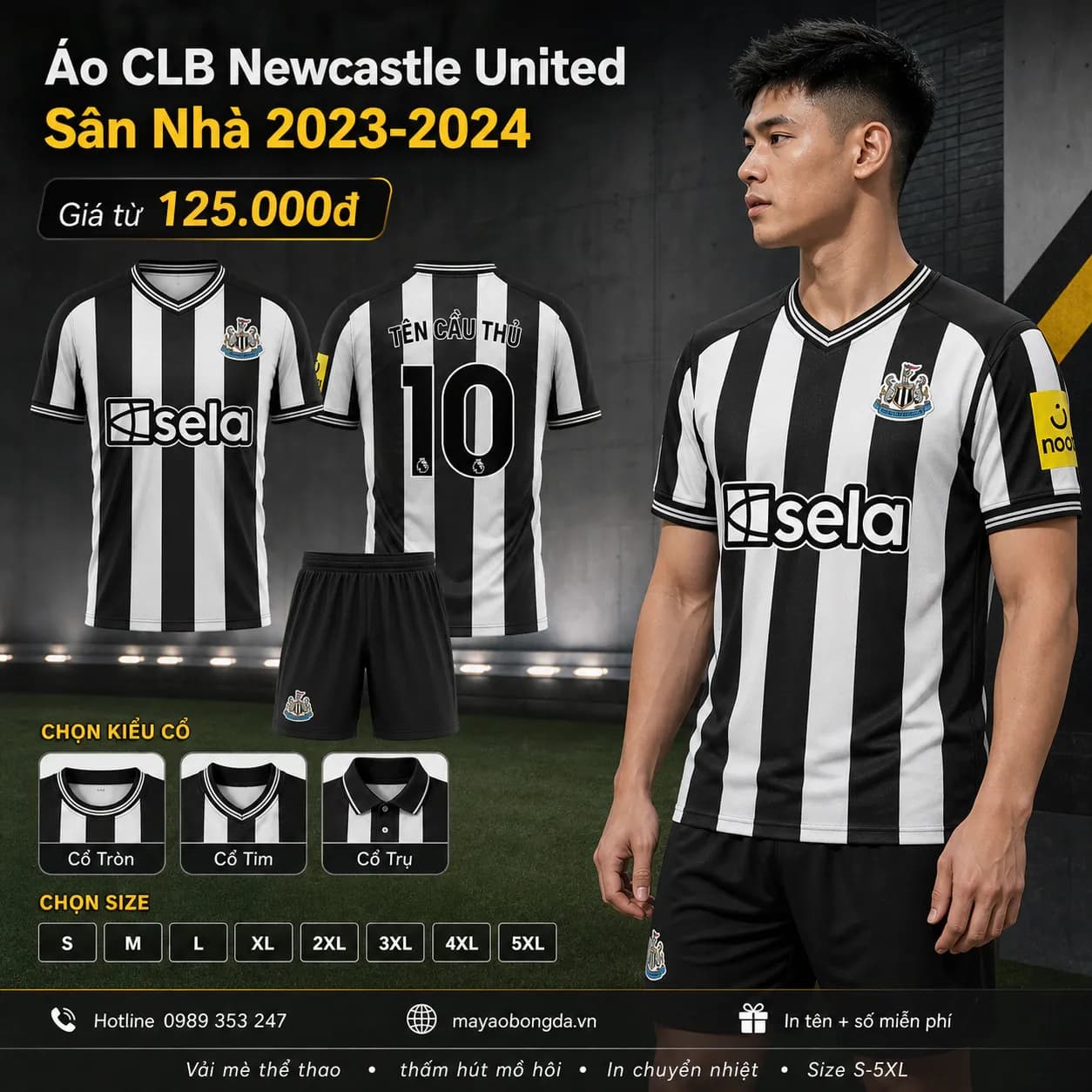Áo CLB Newcastle United Sân Nhà 2023-2024 – Mã MBĐ-AO-CLB-NEWCASTLE-UNITED--2CDECFFA