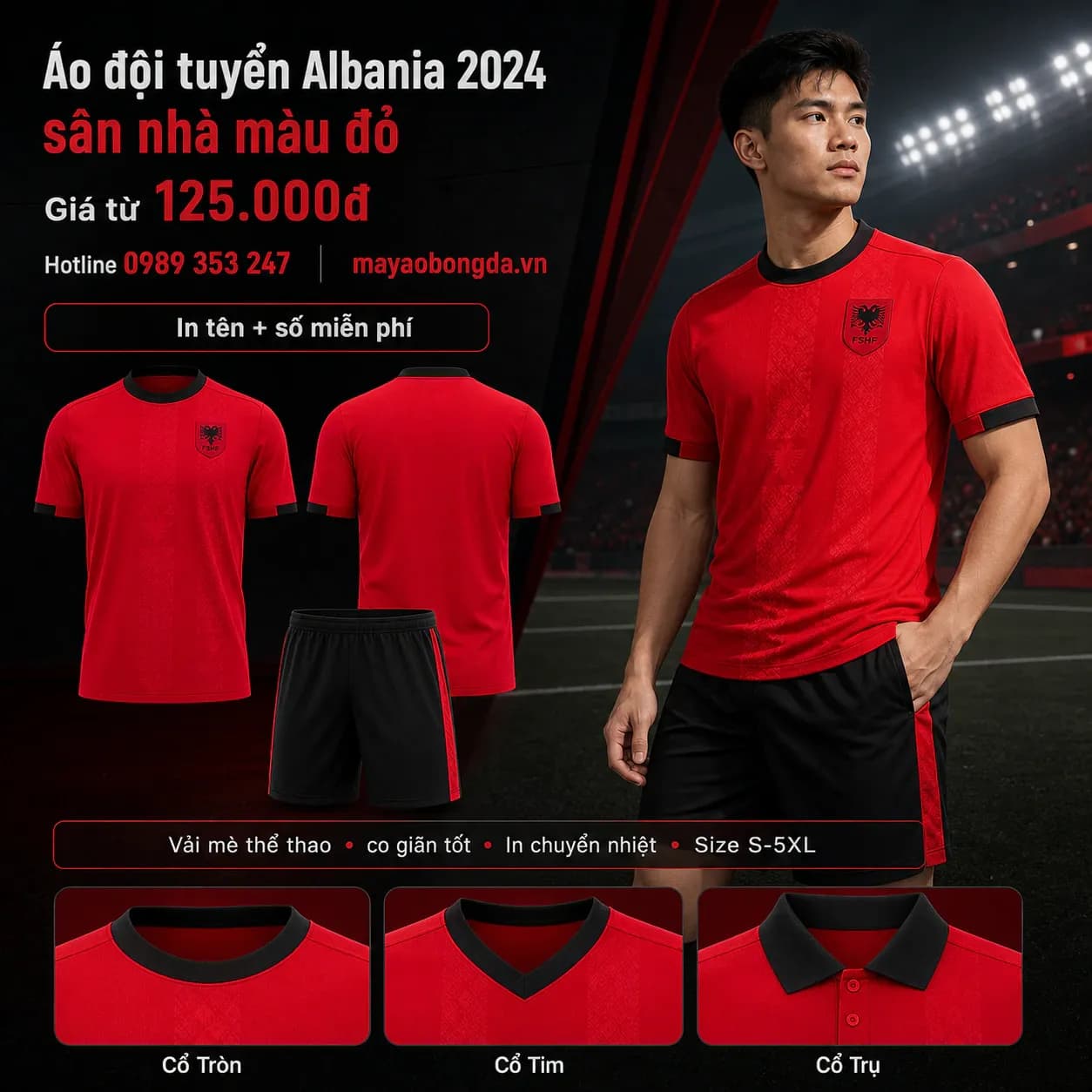 Áo đội tuyển Albania 2024 sân nhà màu đỏ – Mã MBĐ-AO-DOI-TUYEN-ALBANIA-202-749CAAF5