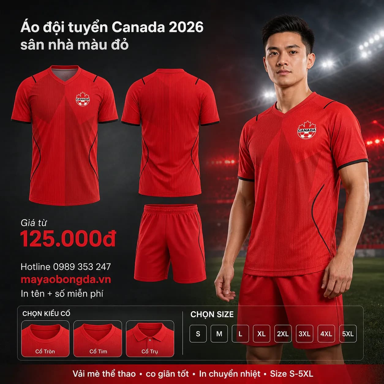 Áo đội tuyển Canada 2026 sân nhà màu đỏ – Mã MBĐ-AO-DOI-TUYEN-CANADA-2026-925D3C41