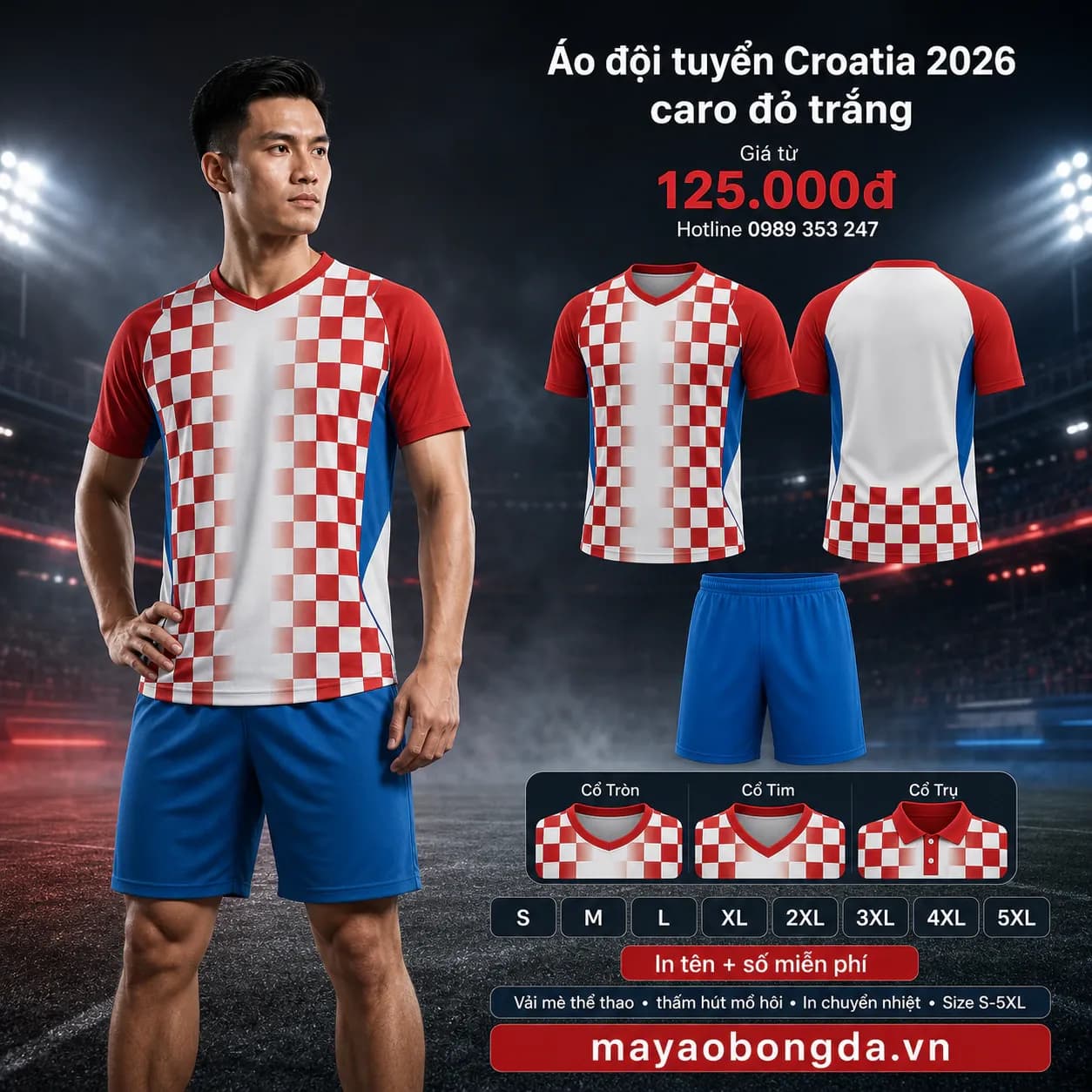 Áo đội tuyển Croatia 2026 caro đỏ trắng – Mã MBĐ-AO-DOI-TUYEN-CROATIA-202-5B8F2A36