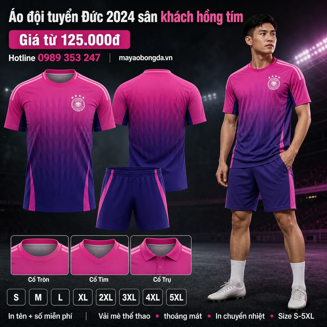 Áo đội tuyển Đức 2024 sân khách hồng tím – Mã MBĐ-AO-DOI-TUYEN-DUC-2024-SA-ECCE40F3