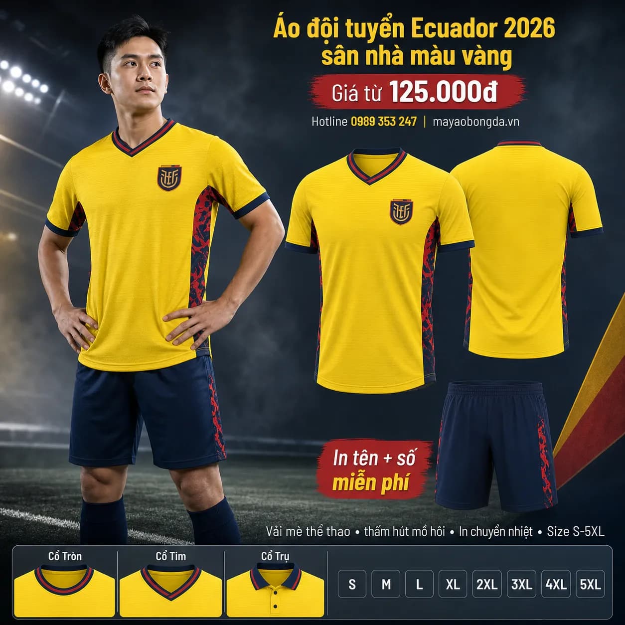 Áo đội tuyển Ecuador 2026 sân nhà màu vàng – Mã MBĐ-AO-DOI-TUYEN-ECUADOR-202-B733383F