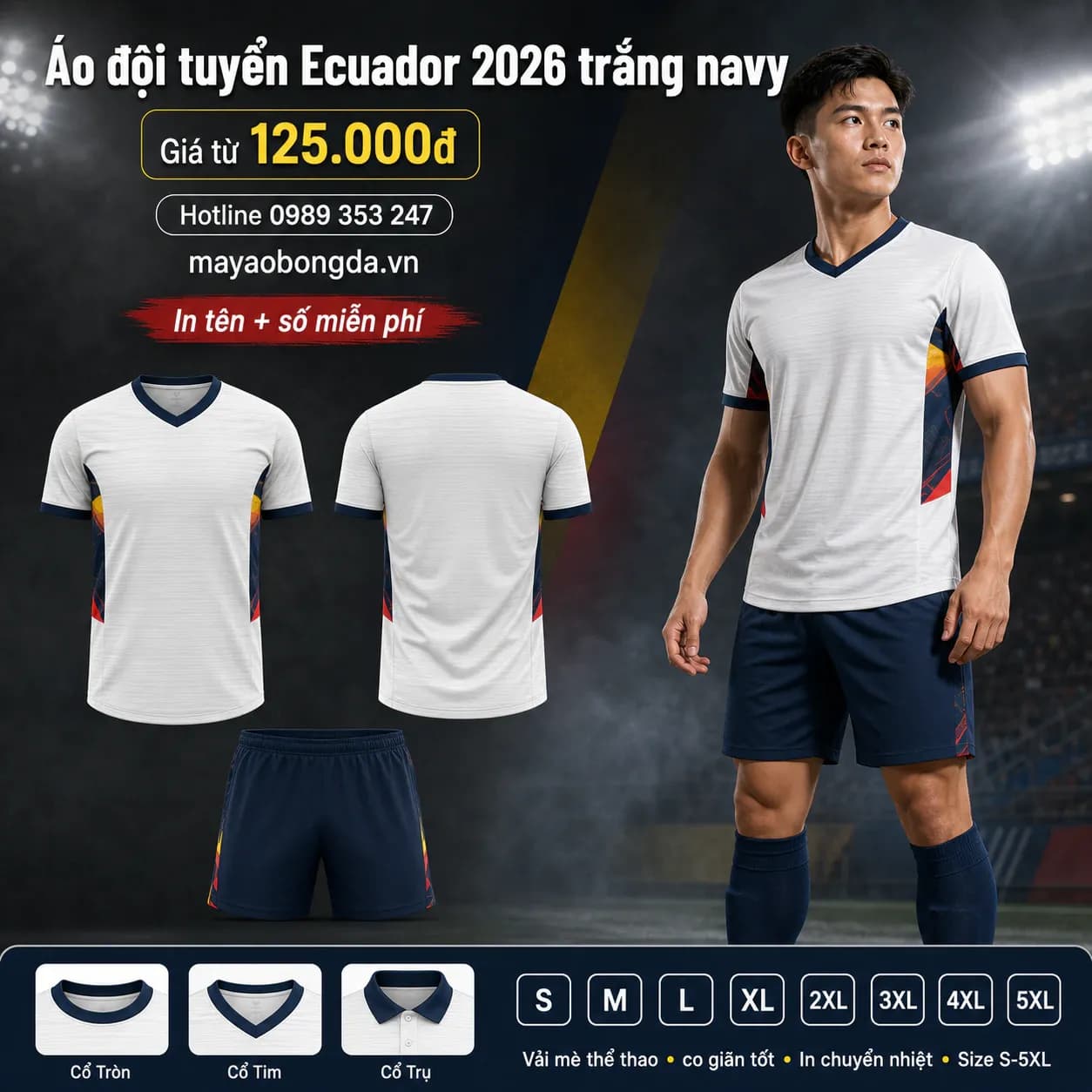Áo đội tuyển Ecuador 2026 trắng navy – Mã MBĐ-AO-DOI-TUYEN-ECUADOR-202-341CFF41
