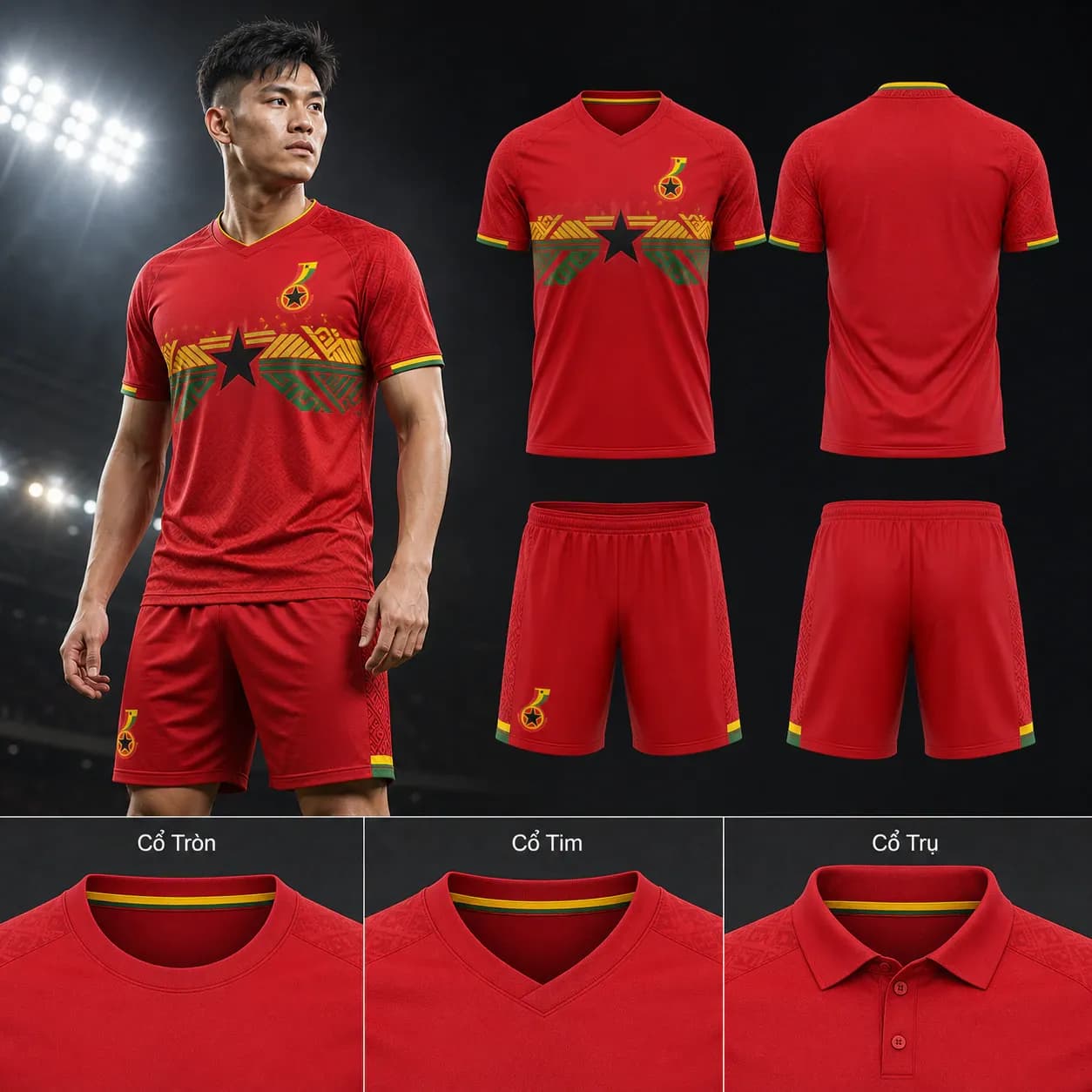 Áo đội tuyển Ghana 2022 sân khách màu đỏ – Mã MBĐ-AO-DOI-TUYEN-GHANA-2022--F6A762BF