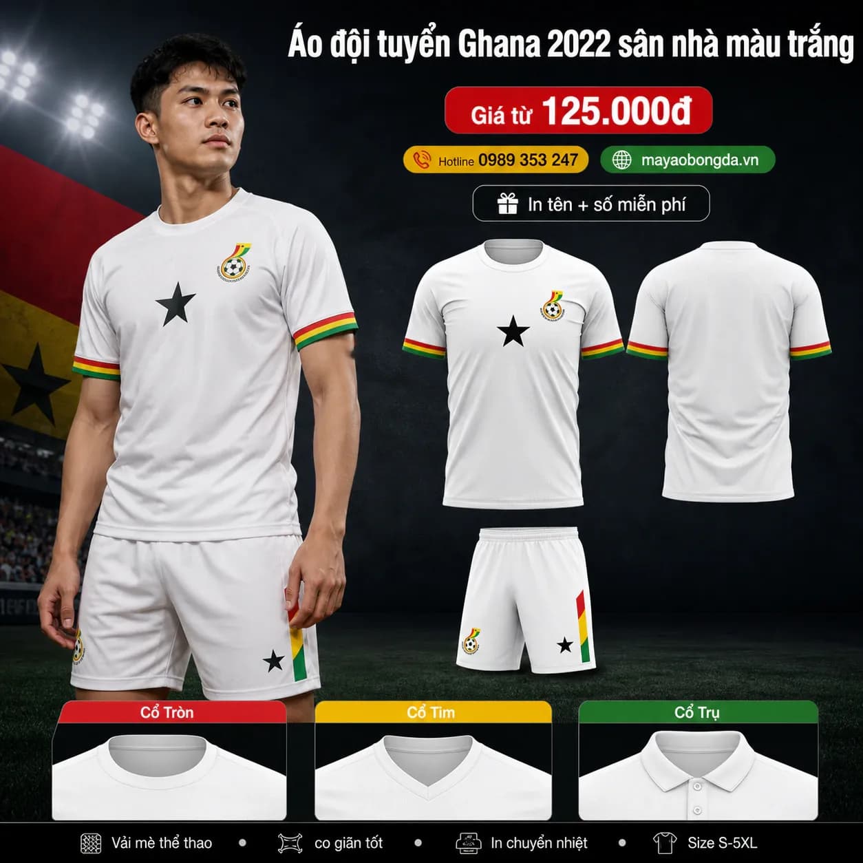 Áo đội tuyển Ghana 2022 sân nhà màu trắng – Mã MBĐ-AO-DOI-TUYEN-GHANA-2022--F62A2399