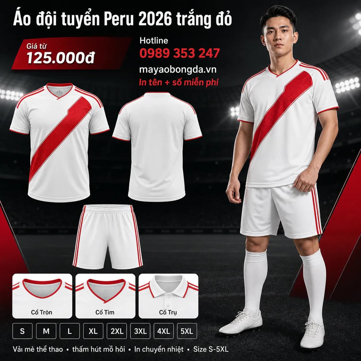 Áo đội tuyển Peru 2026 trắng đỏ – Mã MBĐ-AO-DOI-TUYEN-PERU-2026-T-2974B50C