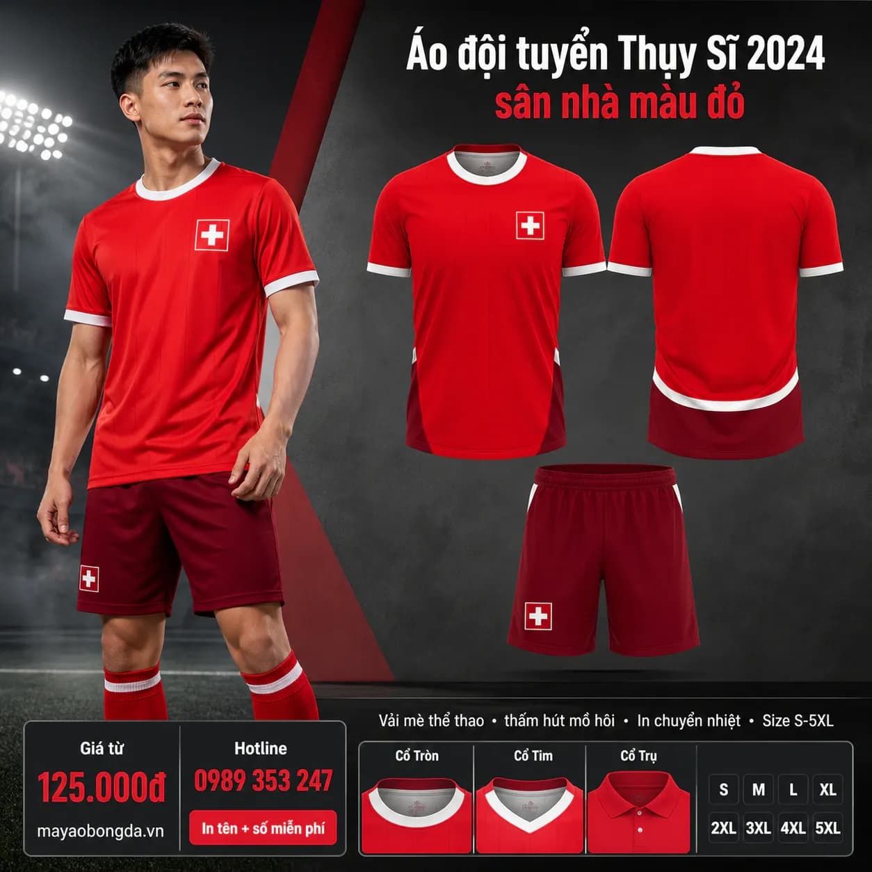 Áo đội tuyển Thụy Sĩ 2024 sân nhà màu đỏ – Mã MBĐ-AO-DOI-TUYEN-THUY-SI-202-8C2E941B