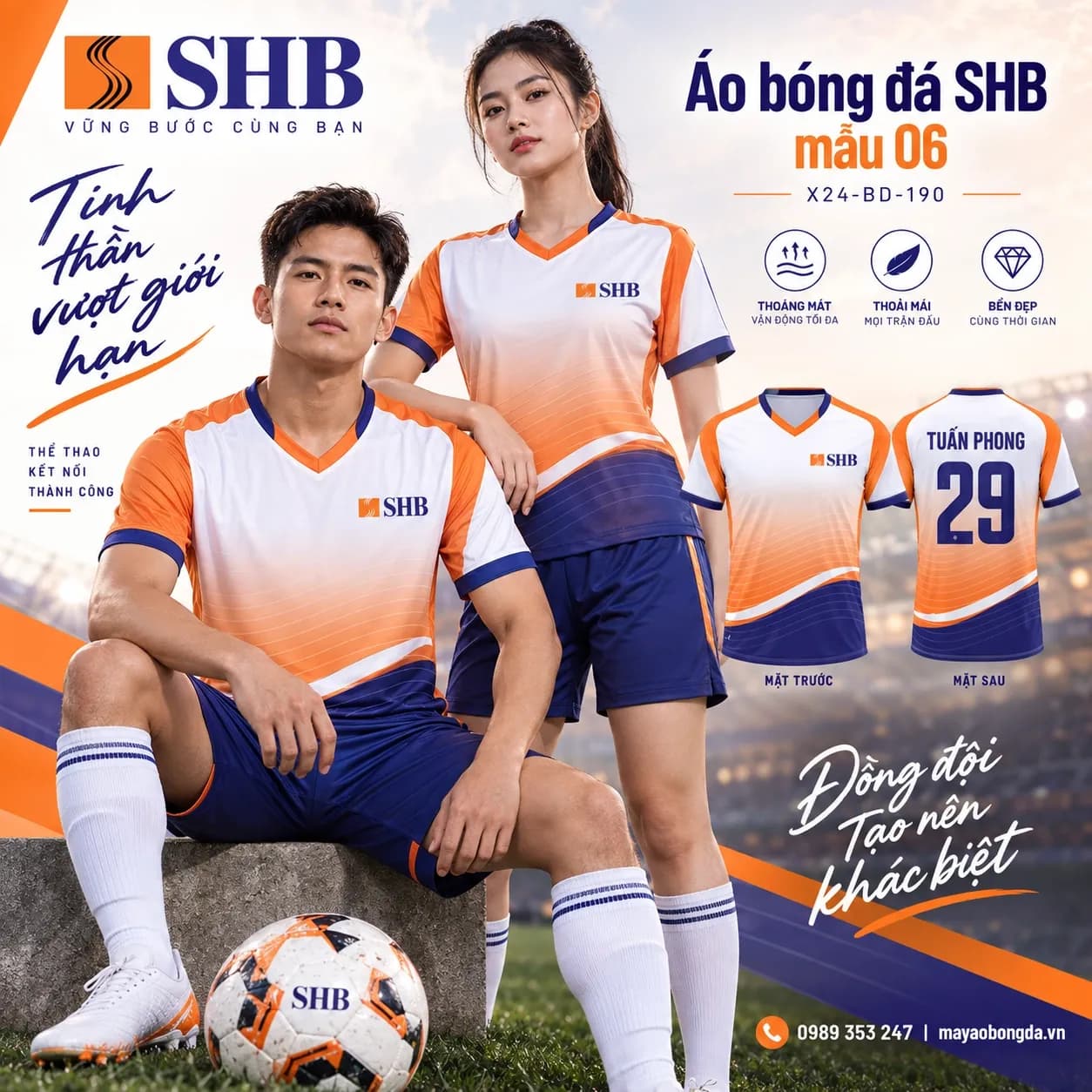 Áo bóng đá X24Sport SHB mẫu 06