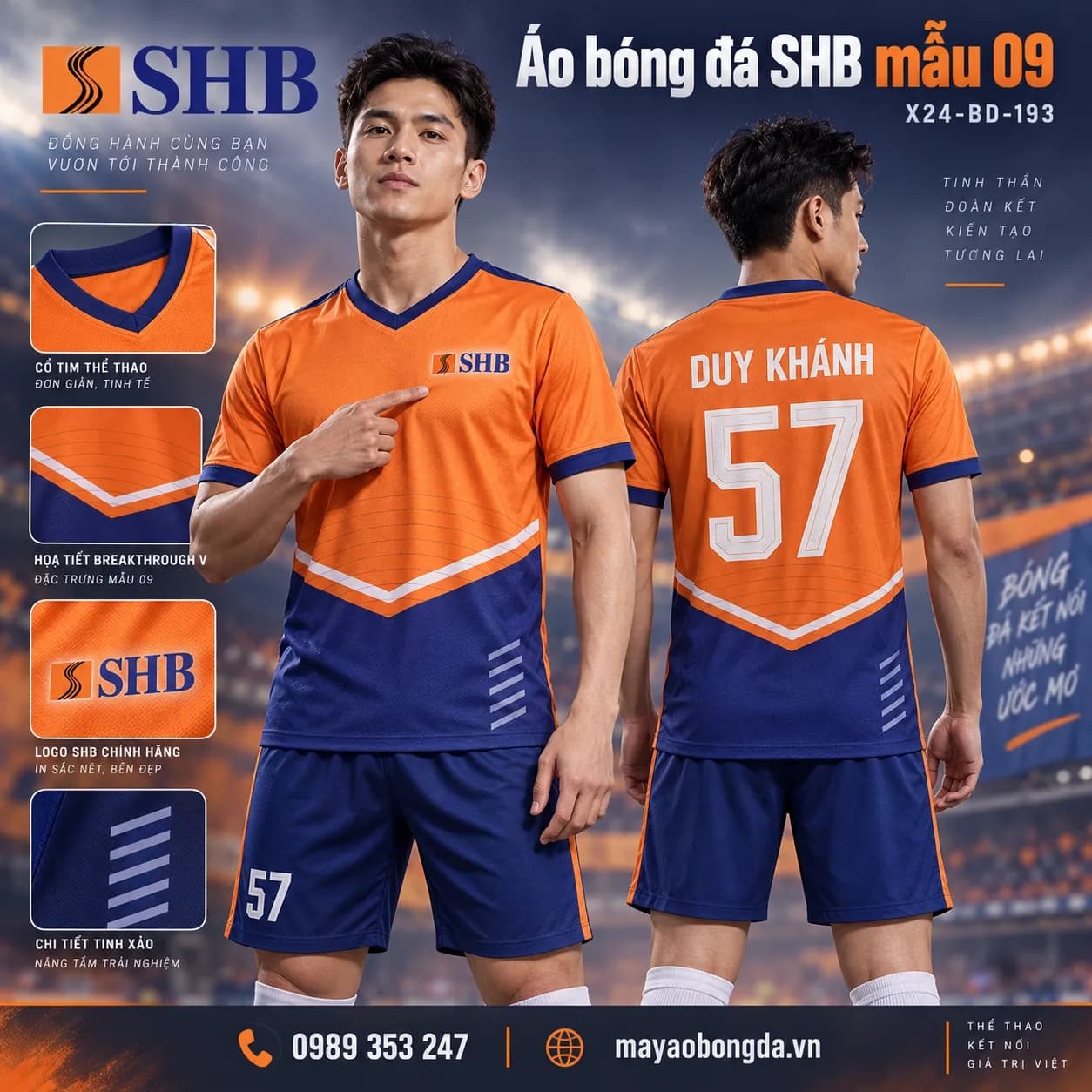Áo bóng đá X24Sport SHB mẫu 09