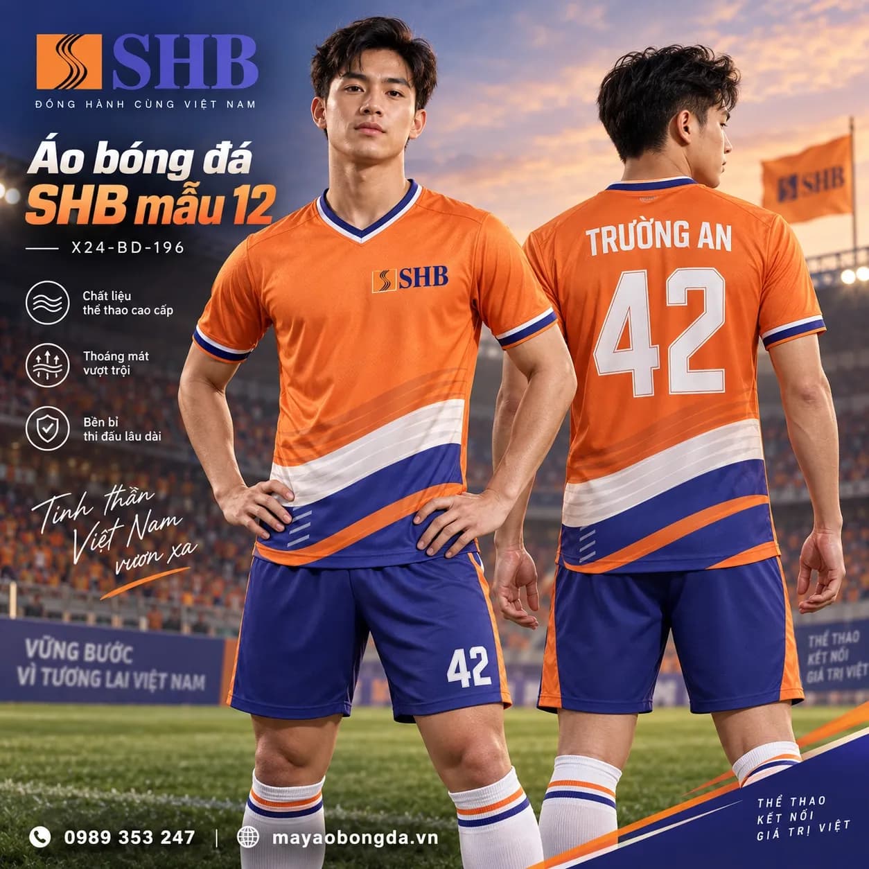 Áo bóng đá X24Sport SHB mẫu 12