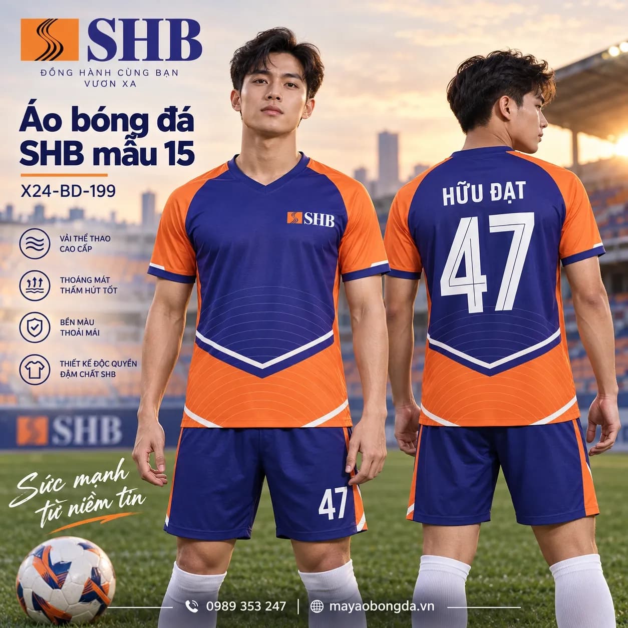 Áo bóng đá X24Sport SHB mẫu 15