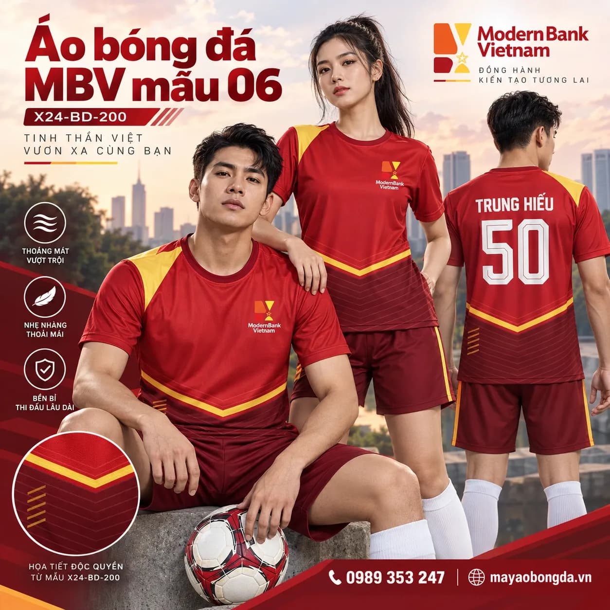 Áo bóng đá X24Sport MBV mẫu 06