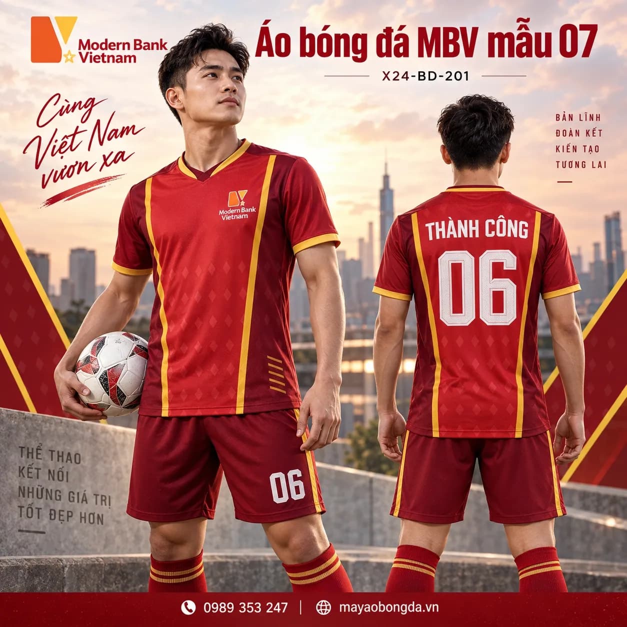 Áo bóng đá X24Sport MBV mẫu 07