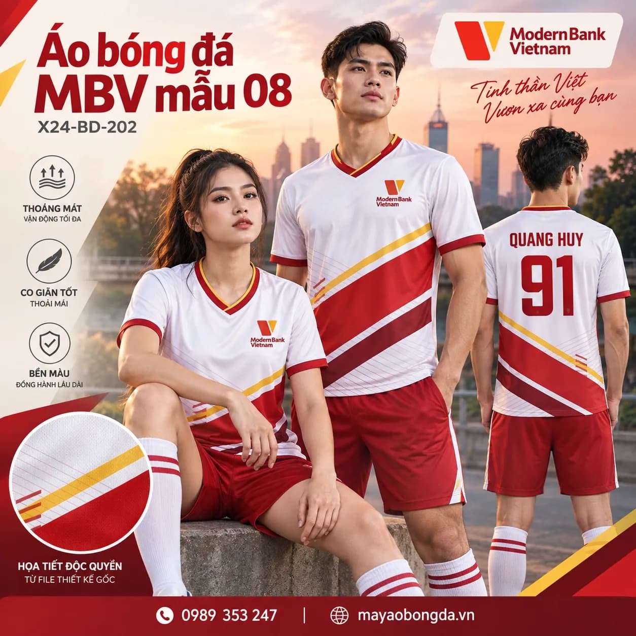 Áo bóng đá X24Sport MBV mẫu 08