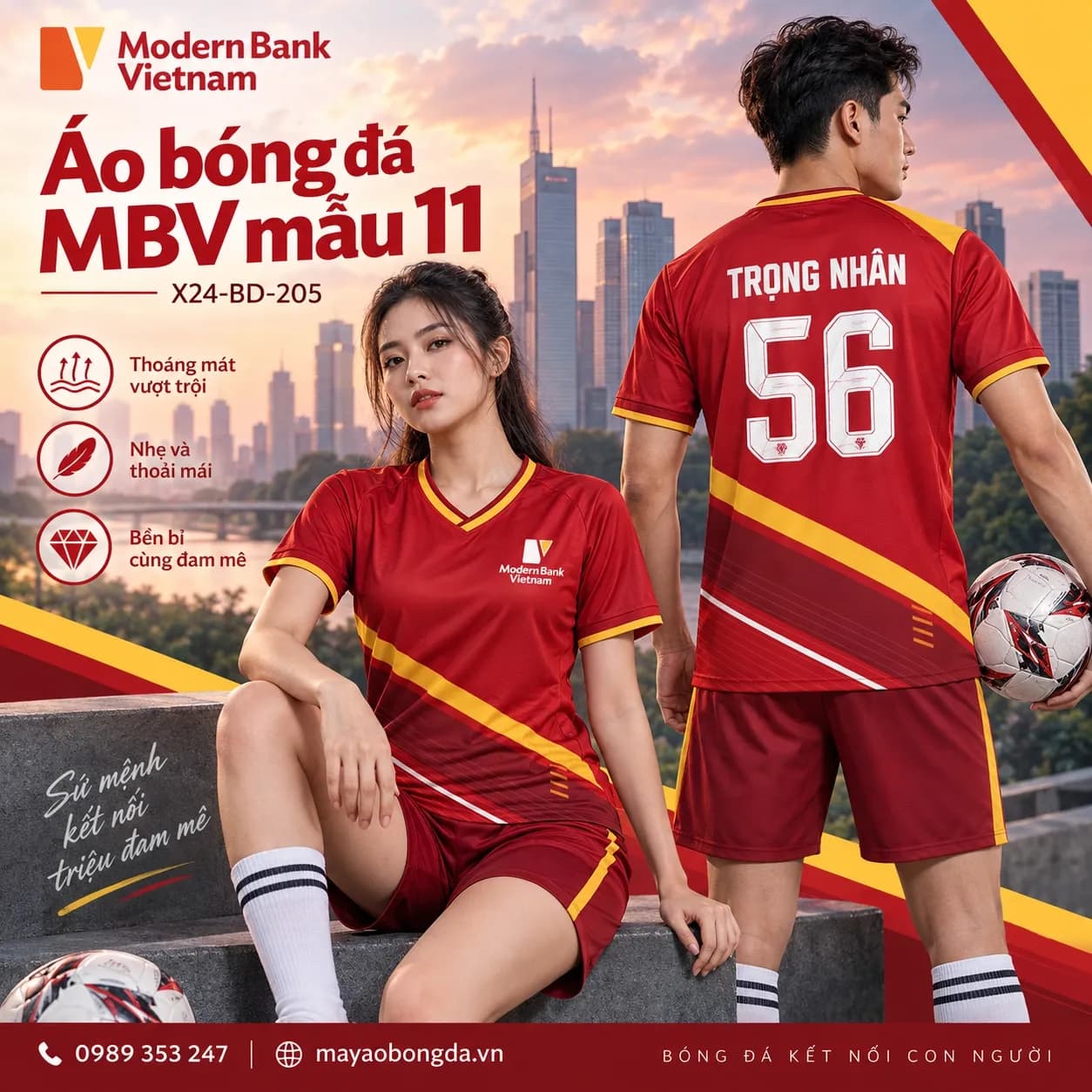 Áo bóng đá X24Sport MBV mẫu 11
