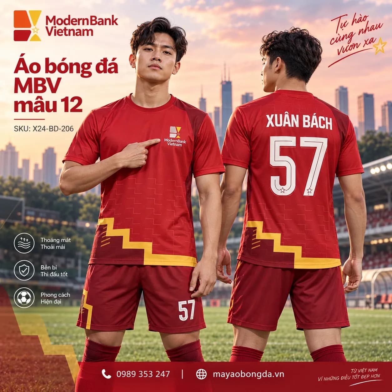 Áo bóng đá X24Sport MBV mẫu 12