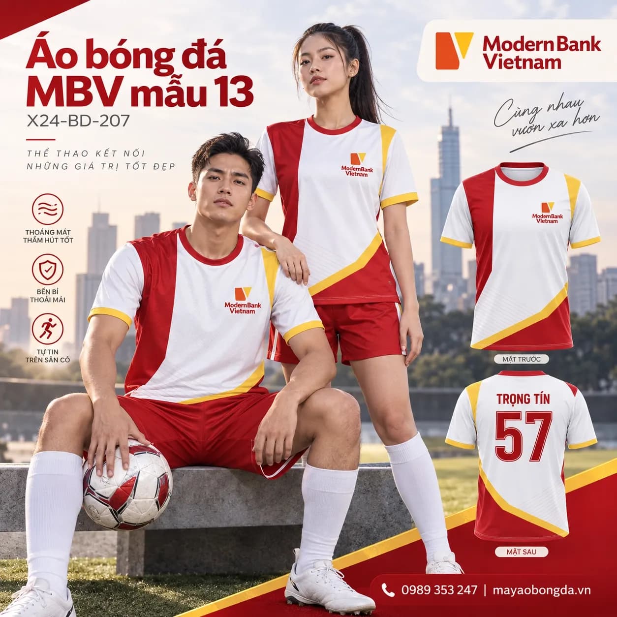 Áo bóng đá X24Sport MBV mẫu 13