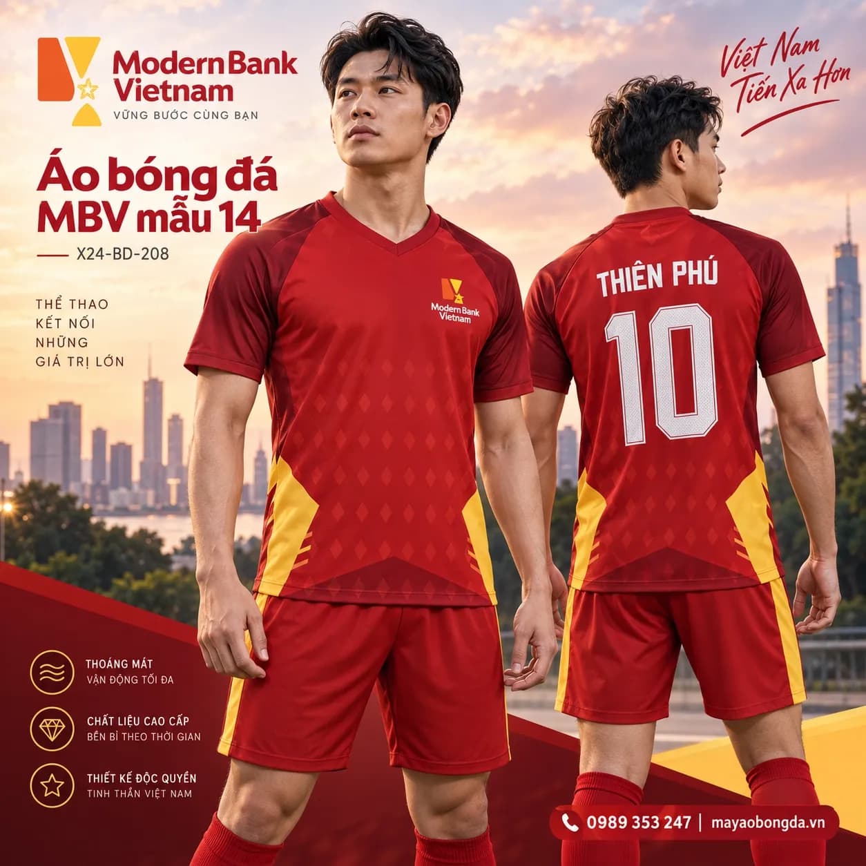 Áo bóng đá X24Sport MBV mẫu 14