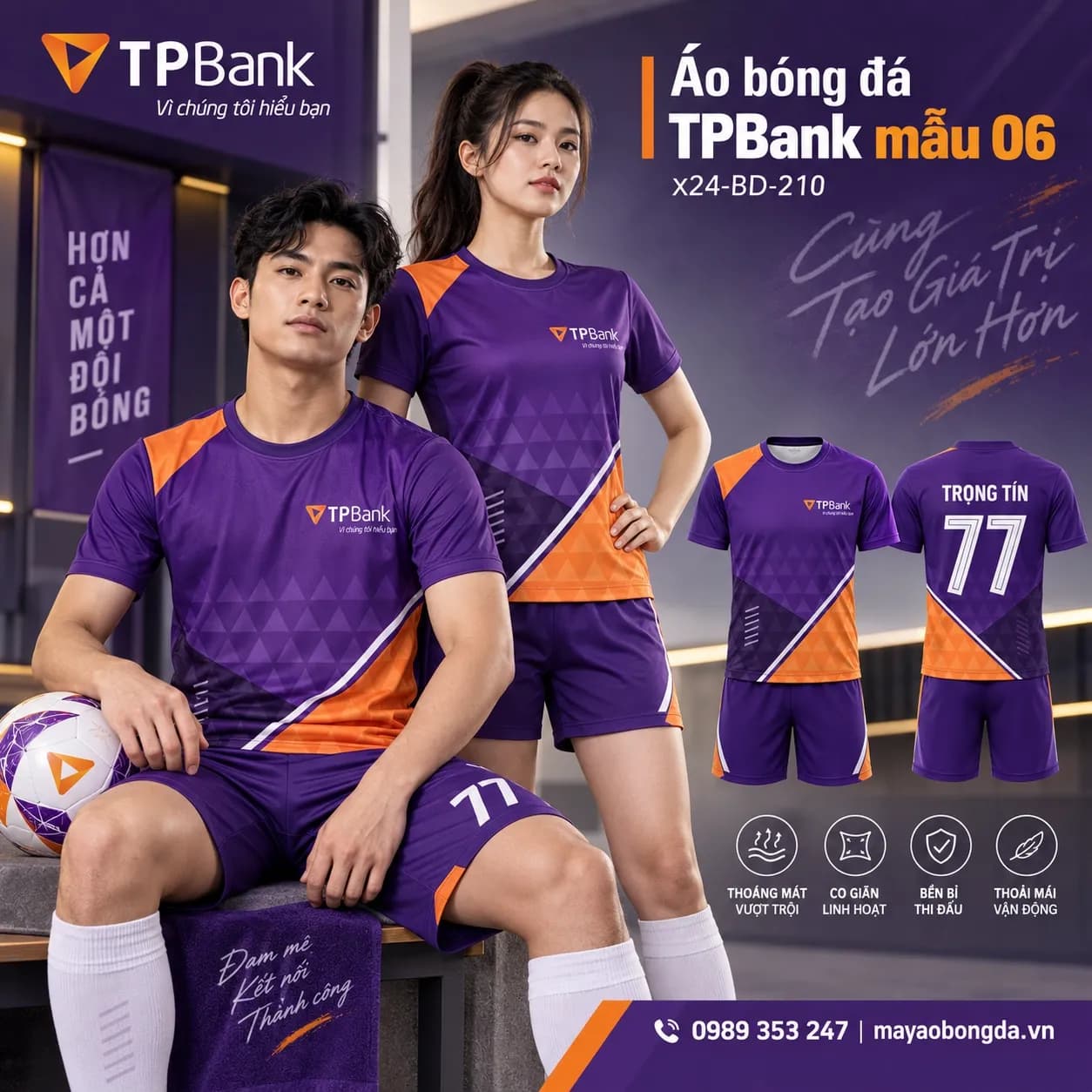 Áo bóng đá X24Sport TPBank mẫu 06