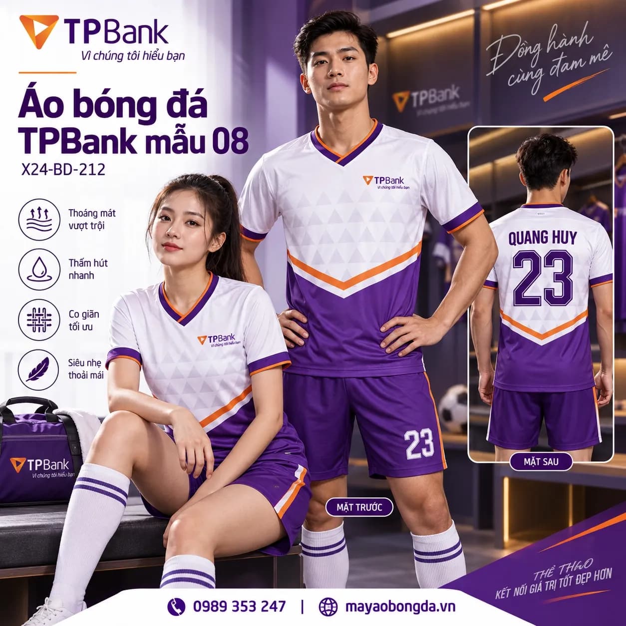 Áo bóng đá X24Sport TPBank mẫu 08