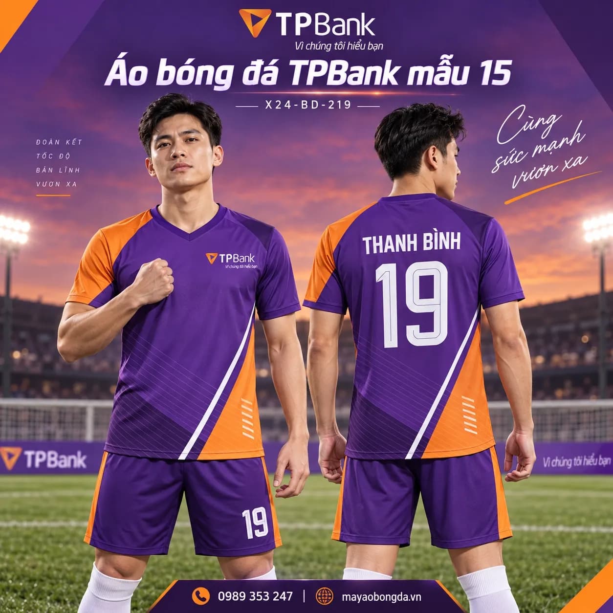 Áo bóng đá X24Sport TPBank mẫu 15