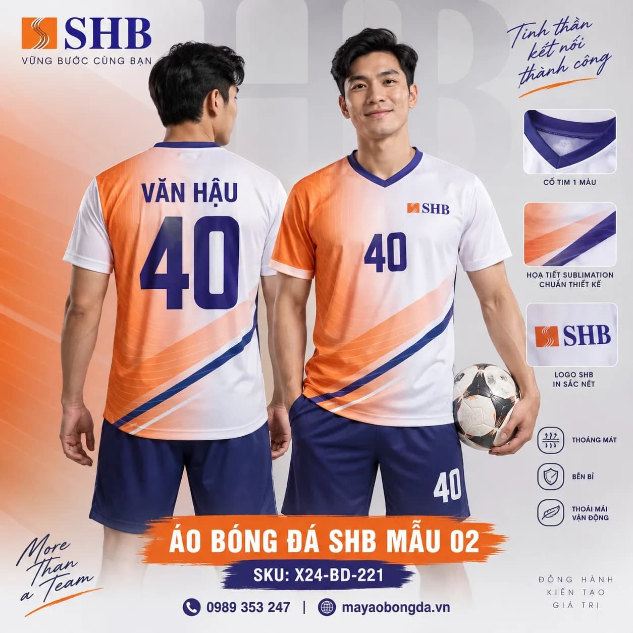 Áo bóng đá X24Sport SHB mẫu 02
