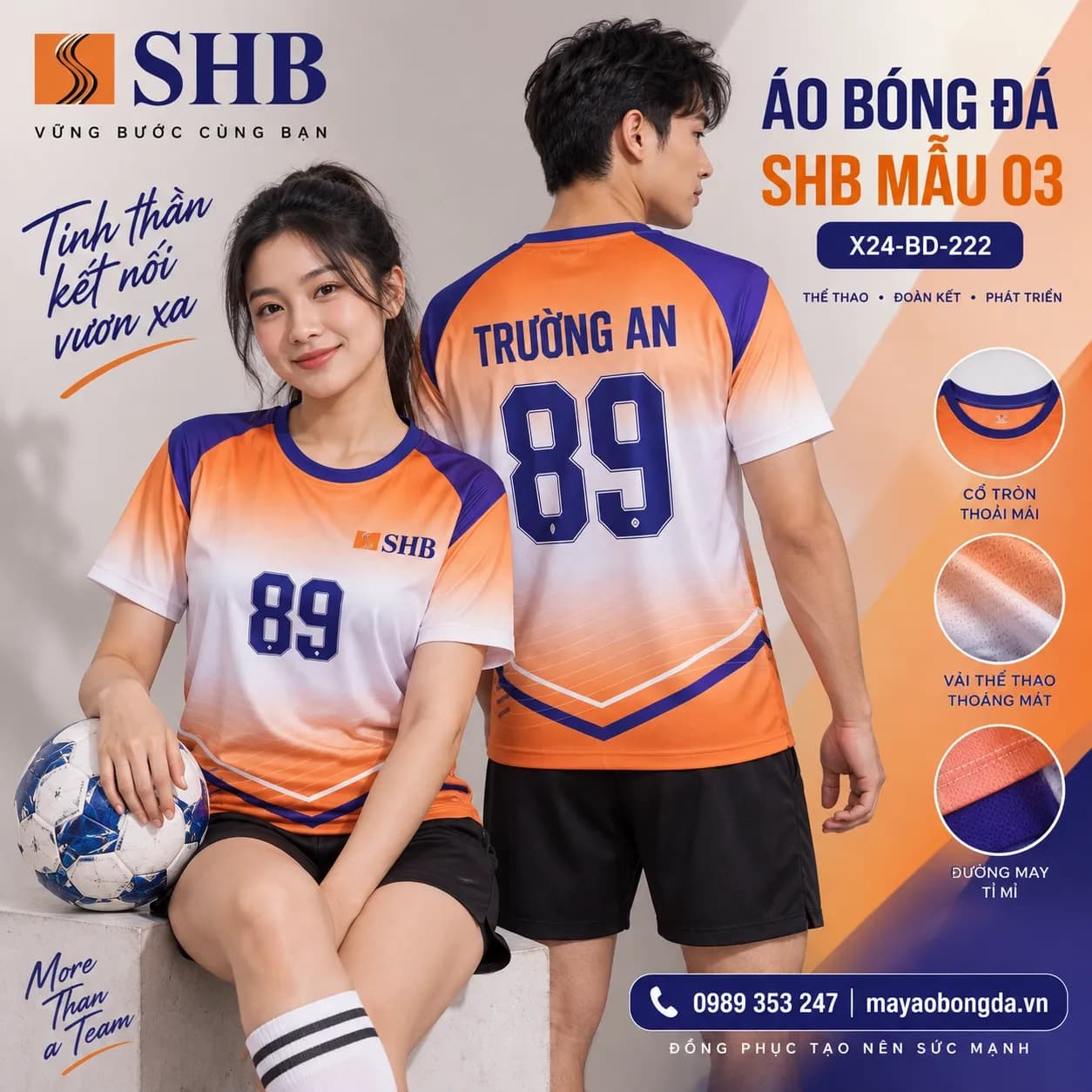 Áo bóng đá X24Sport SHB mẫu 03