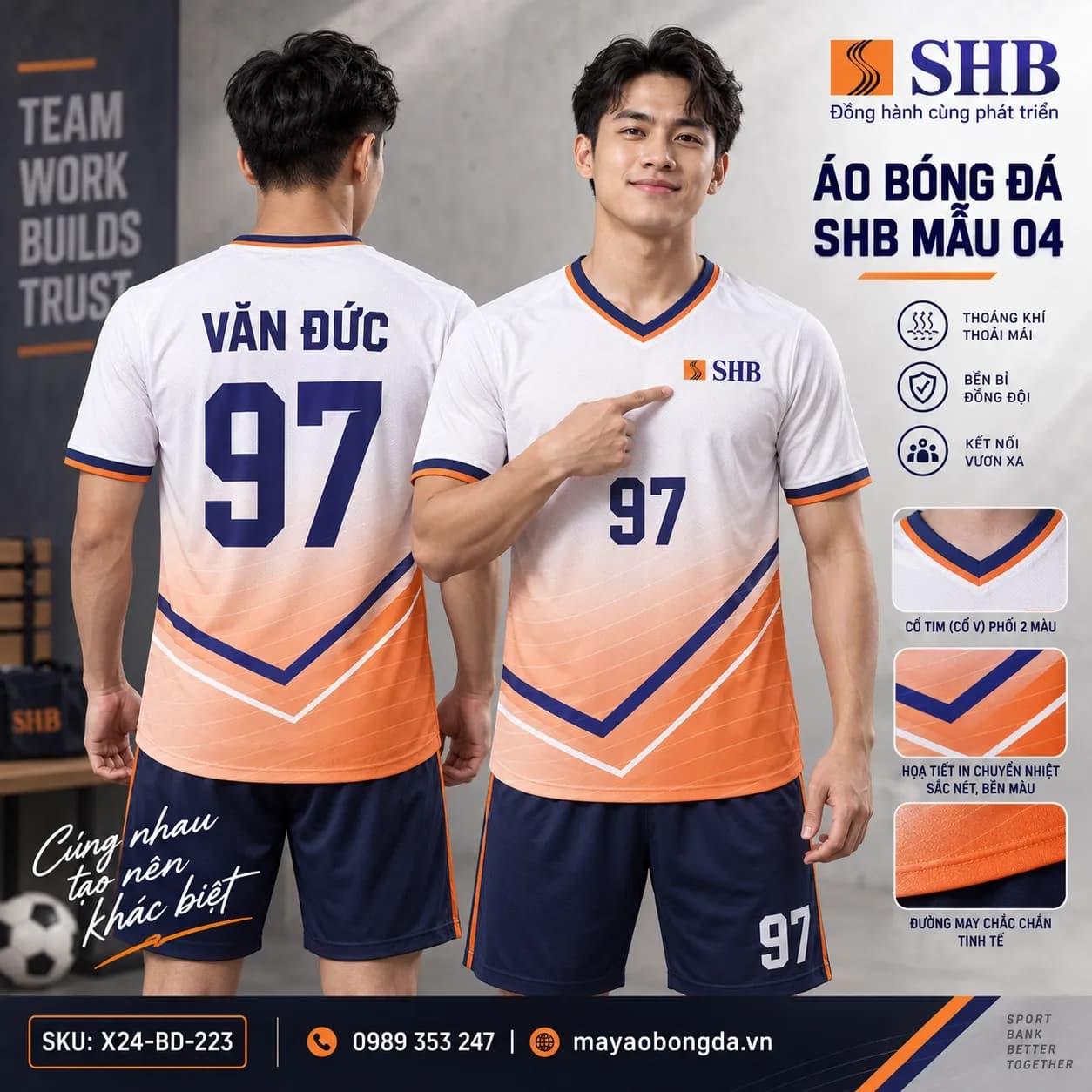 Áo bóng đá X24Sport SHB mẫu 04