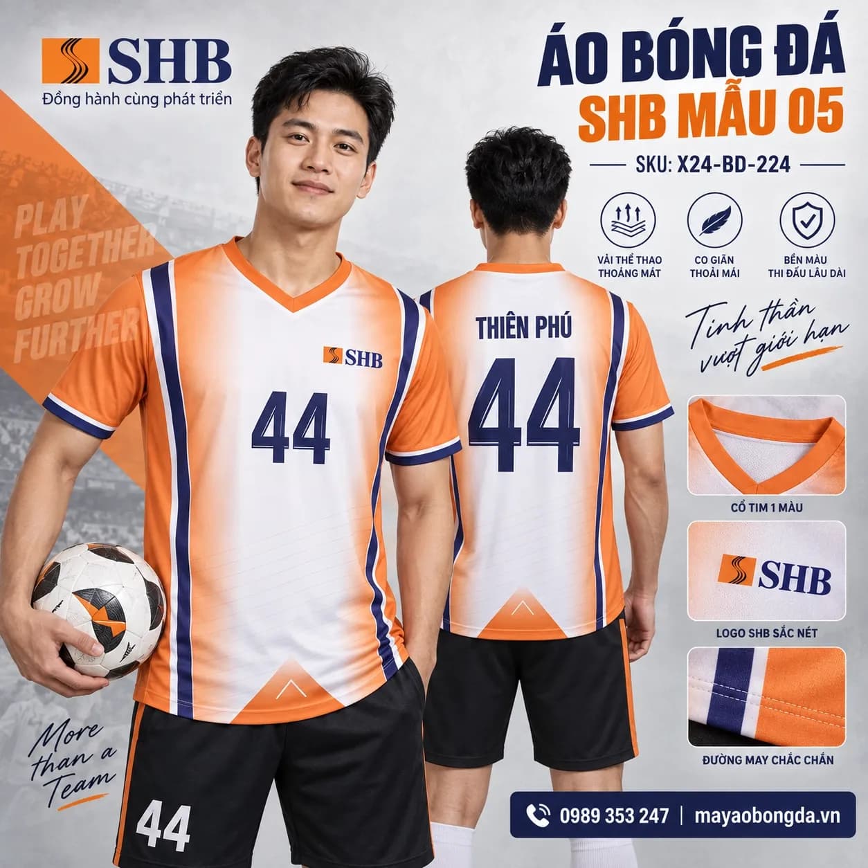 Áo bóng đá X24Sport SHB mẫu 05